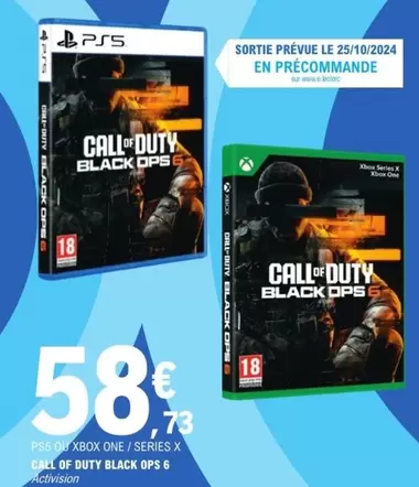 Call Of Duty Black Ops 6 offre à 58€ sur E.Leclerc