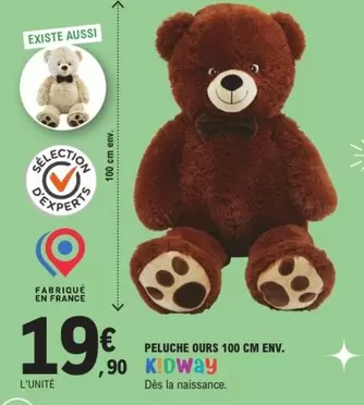 Kidway - Peluche Ours 100 Cm Env. offre à 19,9€ sur E.Leclerc