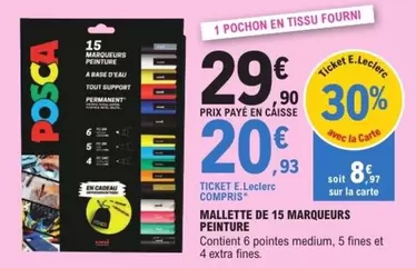 Posca - Mallette De 15 Marqueurs Peinture offre à 29,9€ sur E.Leclerc