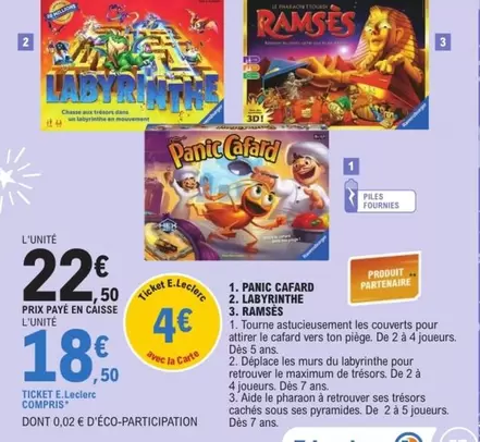 E.Leclerc - Panic Cafard offre à 22,5€ sur E.Leclerc