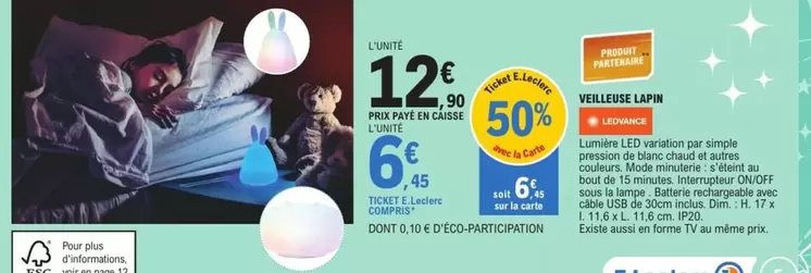 Velluge Lapin offre à 12,9€ sur E.Leclerc