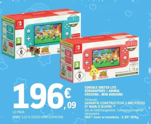 Nintendo -  Switch - Console Switch Lite Serum 30ml + Animal offre à 196,09€ sur E.Leclerc