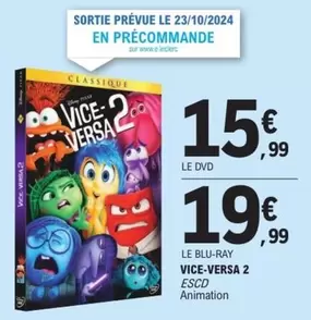 Le Blu-ray Vince-versa 2 Escd offre à 15,99€ sur E.Leclerc