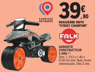 Draisienne Moto "street Champion" offre à 39,8€ sur E.Leclerc