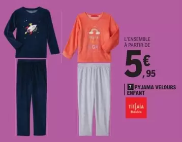 Pyjama Velours offre à 5,95€ sur E.Leclerc