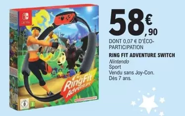 Nintendo - Ring Fit Adventure Switch offre à 58,9€ sur E.Leclerc