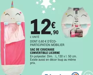 Dim - Sac De Couchage Convertible Licorne offre à 12,9€ sur E.Leclerc