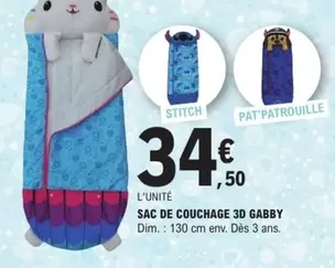 Sac De Couchage 3d Gabby offre à 34,5€ sur E.Leclerc