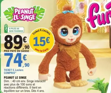 E.Leclerc - Peanut Le Singe offre à 74,9€ sur E.Leclerc