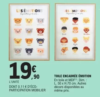 Dim - Toile Encadree Emotion offre à 19,9€ sur E.Leclerc