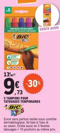 BIC - 5 Tampons Pour Tatouages Temporaires offre à 9,73€ sur E.Leclerc