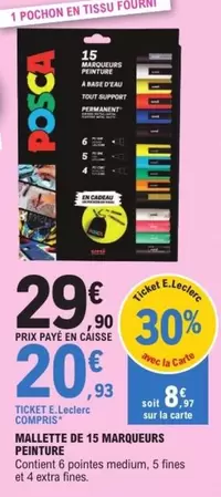 Posca - Mallette De 15 Marqueurs Peinture offre à 20,93€ sur E.Leclerc