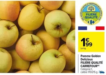 Carrefour - Pomme Golden Delicious Filière Qualité : Promo et caractéristiques exceptionnelles