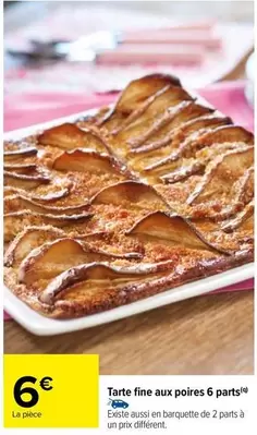 tarte fine aux poires 6 parts