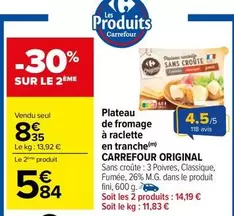 Carrefour - Plateau de Fromage à Raclette en Tranche Original