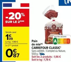 carrefour - pain de mie classic