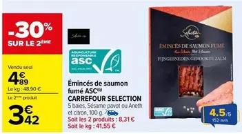 Carrefour - Émincés De Saumon Fumé Asc