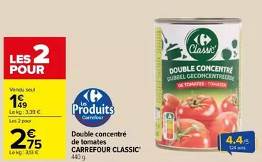 Carrefour - Classic Double Concentré De Tomates