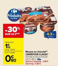 carrefour - mousse au chocolat classic