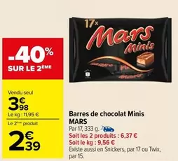 mars - barres de chocolat minis