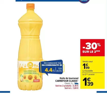 carrefour - huile de tournesol classic