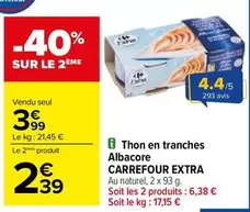 Carrefour - Thon En Tranches Albacore Extra