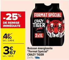 Crazy Tiger - Boisson Énergisante Spécial Format : Boostez votre énergie avec notre nouvelle promo !