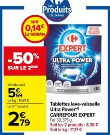 carrefour - tablettes lave-vaisselle ultra power