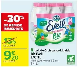 Lactel - Lait De Croissance Liquide Bio Eveil