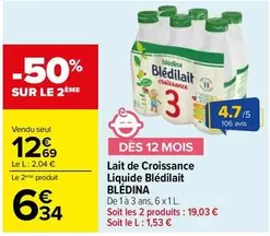 Blédina - Lait De Croissance Liquide Blédilait