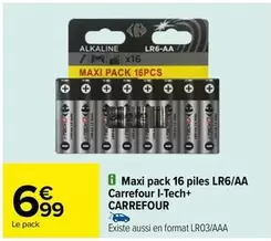 carrefour - maxi pack 16 piles lr6/aa