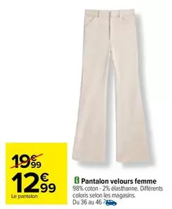 Pantalon Velours Femme