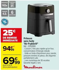 Moulinex - Friteuse Sans Huile "air Fry&grill"