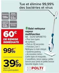 TOUS - Balai Nettoyeur Vapeur Multifonction