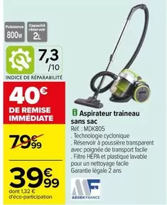 Aspirateur Traineau Sans Sac