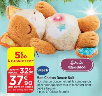 Vtech - Mon Chaton Douce Nuit offre à 37,9€ sur Bi1