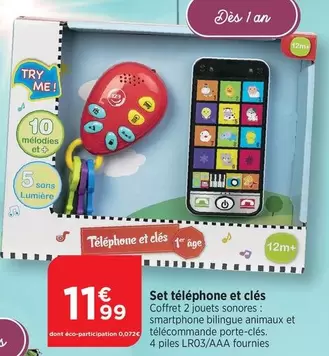 Set Téléphone Et Clés offre à 11,99€ sur Bi1