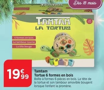 Tamtam Tortue 6 Formes En Bois offre à 19,99€ sur Bi1