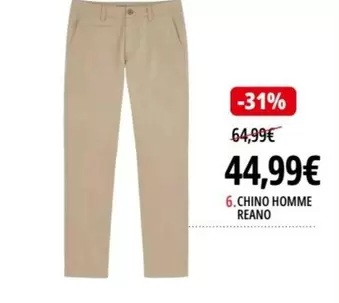 Chino Homme Reano offre à 44,99€ sur Intersport