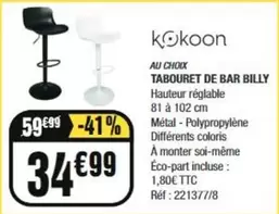 Kokoon - Tabouret De Bar Billy