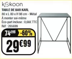 Kokoon - Table De Bar Karl