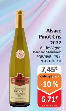 Bernard Steinbach - Alsace Pinot Gris 2022 offre à 6,71€ sur Colruyt