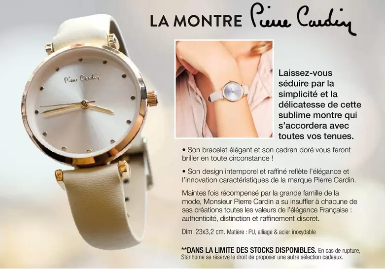 Pierre Cardin - La Montre  offre sur Stanhome