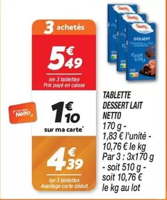 Netto - Tablettes Dessert Lait