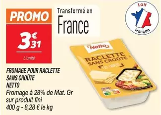 Promo - Fromage Pour Raclette Sans Croûte