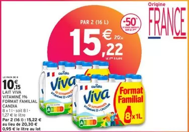 Candia - Lait Viva Vitamine 19% offre à 10,15€ sur Intermarché