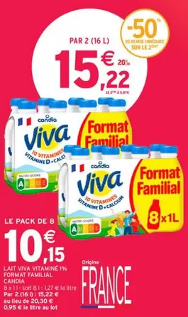 Candia - Lait Viva Vitamina 1% Format Familial