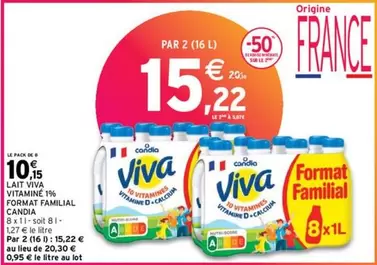 Candia - Lait Viva Vitaminé 196 Format Familial