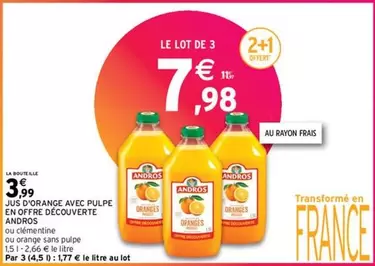 Andros - Offre Découverte de Jus d'Orange avec Pulpe