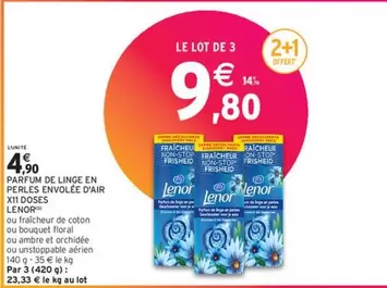 Lenor Envolée D'air - Parfum de Linge en Perles Xti Doses - Fraîcheur et Longue Durée